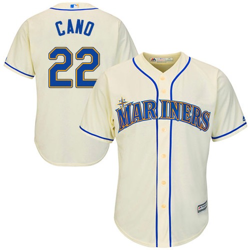 Mariners #22 Robinson Cano Cream Cool Base Stitched Youth MLB Jersey